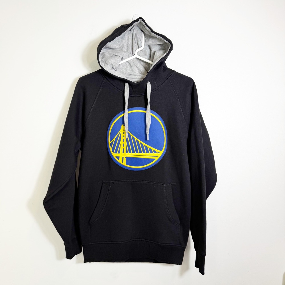 Golden State Warriors NBA Antigua Hoodie Men Small Black Raglan Sweatshirt